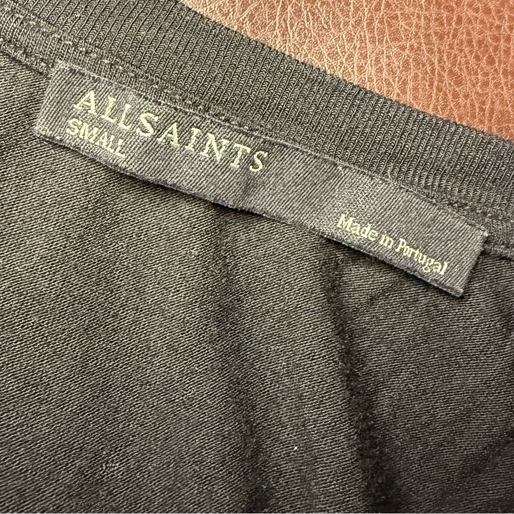 AllSaints Black Wrap Tank Top Size S Wardrobe Staple - Picture 5 of 6